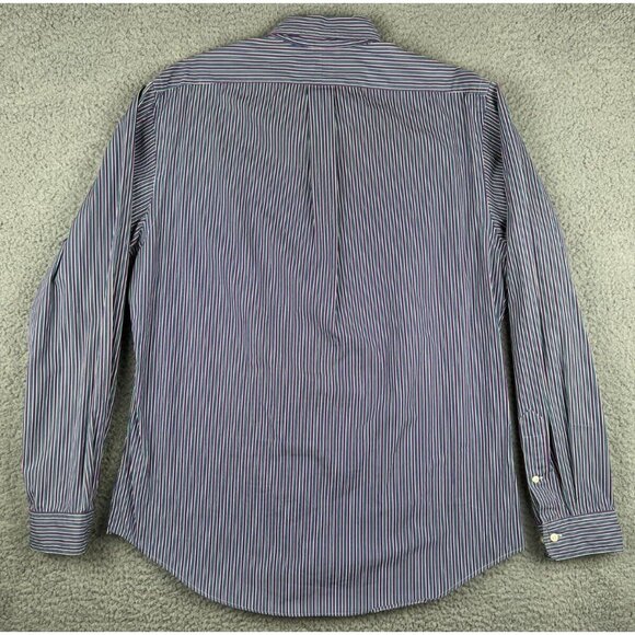 Ralph Lauren Mens Large Long Sleeve Button Down Shirt Purple Striped Custom Fit - Picture 2 of 11